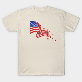 USA Flag and Stars T-Shirt